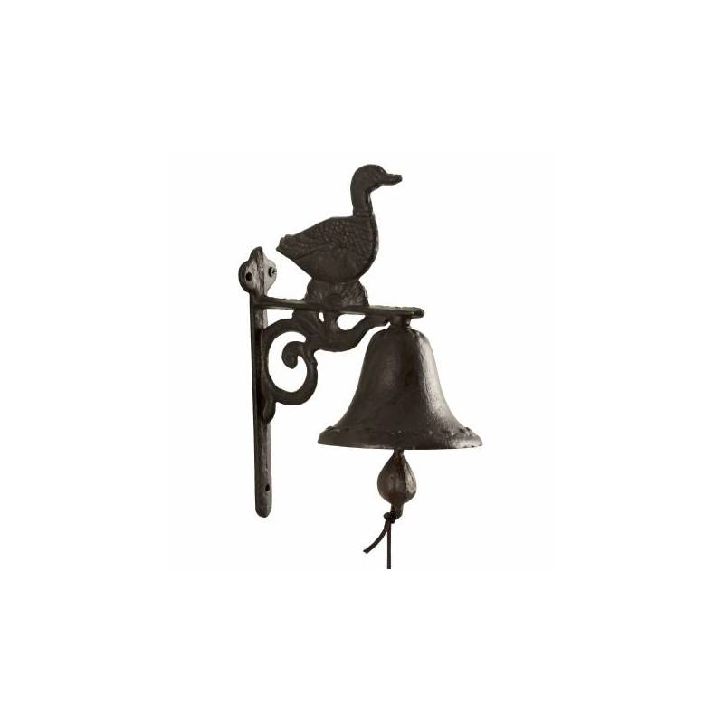Cloche Sonnette Carillon Clochette de Porte Murale sur Crédence Motif  Oiseau en Fonte Patinée Marron 7,5x14,4x15,5cm - L'Héritier du Temps