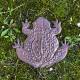 Pas Japonais Motif Grenouille Décoration de Jardin en Fonte Patinée Marron 2x29x33cm