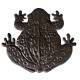Pas Japonais Motif Grenouille Décoration de Jardin en Fonte Patinée Marron 2x29x33cm