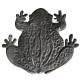 Pas Japonais Motif Grenouille Décoration de Jardin en Fonte Patinée Grise 2x29x33cm