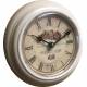 Horloge Murale en Métal Blanc avec Vitre en Plexiglass Pendule Ronde Maison de Florette 4x21x21cm