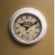 Horloge Murale en Métal Blanc avec Vitre en Plexiglass Pendule Ronde Maison de Florette 4x21x21cm