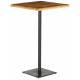 Mange Debout Patna Athezza Table Haute Carrée en Métal Noir et Bois de Manguier Couleur Naturelle 65x65x110cm