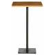 Mange Debout Patna Athezza Table Haute Carrée en Métal Noir et Bois de Manguier Couleur Naturelle 65x65x110cm
