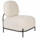 Fauteuil Polly Teddy Ecru Woody Sofa Assise Lounge Scandinave Tissu en laine Bouclée 66x71,5x77cm