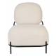 Fauteuil Polly Teddy Ecru Woody Sofa Assise Lounge Scandinave Tissu en laine Bouclée 66x71,5x77cm
