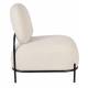 Fauteuil Polly Teddy Ecru Woody Sofa Assise Lounge Scandinave Tissu en laine Bouclée 66x71,5x77cm