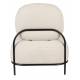 Fauteuil Polly Teddy Ecru Woody Sofa Assise Lounge Scandinave Tissu en laine Bouclée 66x71,5x77cm