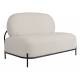 Canapé Polly Teddy Ecru Woody Sofa Fauteuil Scandi 2 places en Laine Bouclée 71,5x77x125cm