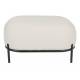 Pouf Teddy Polly Woody Sofa Repose Pied Assise d'Appoint Scandi en Laine Bouclée Couleur Ecrue 36x50,5x66cm