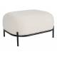 Pouf Teddy Polly Woody Sofa Repose Pied Assise d'Appoint Scandi en Laine Bouclée Couleur Ecrue 36x50,5x66cm
