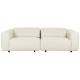 Canapé Wings Naturel Zuiver Banquette 3 Places Assise de Salon en Tissu Bouclé Blanc et Bois Noir 101x105x260cm