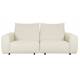 Canapé Wings Naturel Zuiver Banquette 3 Places Assise de Salon en Tissu Bouclé Blanc et Bois Noir 101x105x260cm
