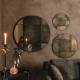 Miroir Mado S Dutchbone Décoration Glace Murale Ronde en Verre Finition Antique et Métal Noir 2x40x40cm