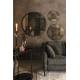 Miroir Mado S Dutchbone Décoration Glace Murale Ronde en Verre Finition Antique et Métal Noir 2x40x40cm