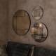 Miroir Mado S Dutchbone Décoration Glace Murale Ronde en Verre Finition Antique et Métal Noir 2x40x40cm