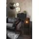 Miroir Mado S Dutchbone Décoration Glace Murale Ronde en Verre Finition Antique et Métal Noir 2x40x40cm