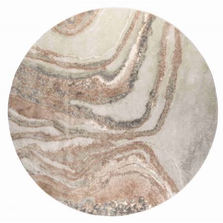 Tapis Solar Rond Gris et Terracotta Zuiver Carpette de Salon en Tissu 2 Tailles