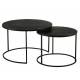 Lot de 2 Tables Basses Palma Noires Tables d'Appoint Athezza en Fonte d'Aluminium