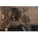 Miroir Mado M Dutchbone Décoration Glace Murale Ronde en Verre Finition Antique et Métal Noir 3,8x64x64cm