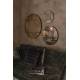 Miroir Mado M Dutchbone Décoration Glace Murale Ronde en Verre Finition Antique et Métal Noir 3,8x64x64cm