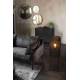 Miroir Mado M Dutchbone Décoration Glace Murale Ronde en Verre Finition Antique et Métal Noir 3,8x64x64cm
