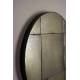 Miroir Mado M Dutchbone Décoration Glace Murale Ronde en Verre Finition Antique et Métal Noir 3,8x64x64cm