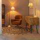 Lampe de Table Allis Dutchbone Eclairage Luminaire en Aluminium Blanc et Laitonné et Tissu Doré 18x40x64cm