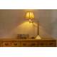 Lampe de Table Allis Dutchbone Eclairage Luminaire en Aluminium Blanc et Laitonné et Tissu Doré 18x40x64cm