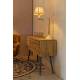 Lampe de Table Allis Dutchbone Eclairage Luminaire en Aluminium Blanc et Laitonné et Tissu Doré 18x40x64cm