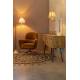 Lampe de Table Allis Dutchbone Eclairage Luminaire en Aluminium Blanc et Laitonné et Tissu Doré 18x40x64cm