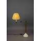 Lampe de Table Allis Dutchbone Eclairage Luminaire en Aluminium Blanc et Laitonné et Tissu Doré 18x40x64cm