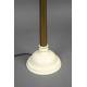 Lampe de Table Allis Dutchbone Eclairage Luminaire en Aluminium Blanc et Laitonné et Tissu Doré 18x40x64cm