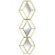 Miroir Losange Décoration Glace Murale Verticale en Métal Doré 1,5x28x93cm