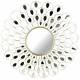 Somptueux Miroir Paon Grande Décoration Murale Glace Ronde en Métal Doré 3x98x98cm