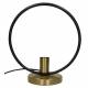 Lampe de Table Mix à Poser Luminaire Design Cercle Eclairage 1 Ampoule Electrique en Métal Noir et Laiton 15x32x35cm