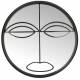 Miroir Face Noir Décoration Glace Murale Ronde en Métal 3x37x37cm