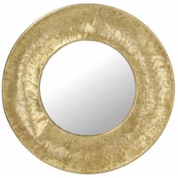 Miroir Or Magnifique Décoration Murale Glace Ronde en Métal Couleur Or 4x49x49cm