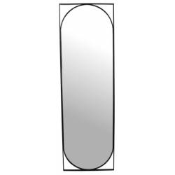Miroir Trumeau Noir Glace Murale Psyché Style Loft en Métal Noir 2x37x117cm