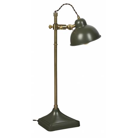 Lampe de Bureau Todd Vert Dutchbone Eclairage Luminaire en Métal Vert et Couleur Laitonnée 18x34x63cm