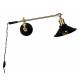Lampe Murale Penelope Noir Dutchbone Eclairage en Métal Couleur Laitonnée et Noire 19x19x60cm