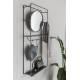 Miroir Duco Support Mural Woody Glace Inclinable Déco Murale en Métal Gris et Verre 16x50x110cm