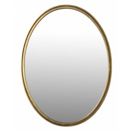 Miroir Matz Ovale M Laiton Antique Woody Glace Design Décoration en Métal Couleur Laitonnée Antique 2,7x60x80cm