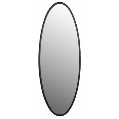 Miroir Matz Ovale L Noir Woody Glace Design Décoration en Métal Noir et Verre 3x60x160cm