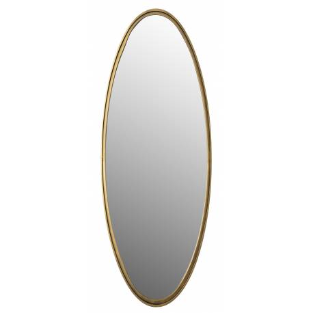 Miroir Matz Ovale L Laiton Antique Woody Glace Design Décoration en Métal Couleur Laitonnée et Verre 3x60x160cm