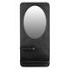 Miroir Etagère Pascal L Woody Glace Support Mural Décoration Murale en Métal Noir et Verre 13x53x108cm