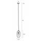Suspension Lauren S Woody Luminaire Design Eclairage en Coton Noir, Métal Doré et Verre Fumé 16,5x16,5x152cm