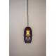 Suspension Lauren S Woody Luminaire Design Eclairage en Coton Noir, Métal Doré et Verre Fumé 16,5x16,5x152cm