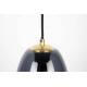 Suspension Lauren S Woody Luminaire Design Eclairage en Coton Noir, Métal Doré et Verre Fumé 16,5x16,5x152cm