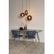 Suspension Lauren S Woody Luminaire Design Eclairage en Coton Noir, Métal Doré et Verre Fumé 16,5x16,5x152cm